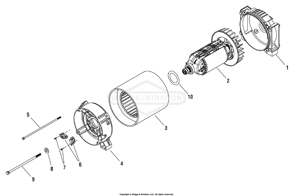 Alternator Group Diagram and Parts List for 040267B-1  Briggs and Stratton Generator